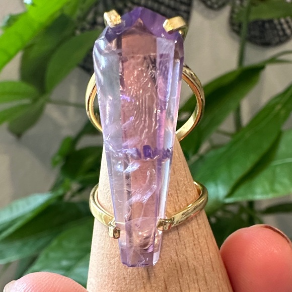 Natural Amethyst Mini Root Ring - Picture 1 of 2